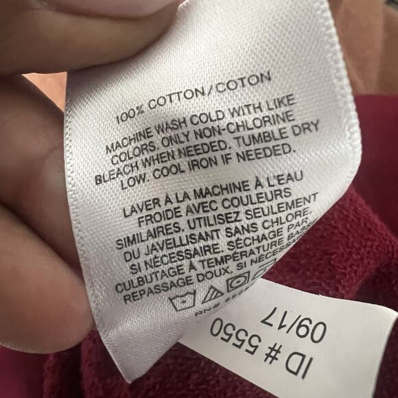 Express One Eleven Sweater Tunic Dress Maroon Size Large Deep V-Neck Minimalist - Picture 10 of 11